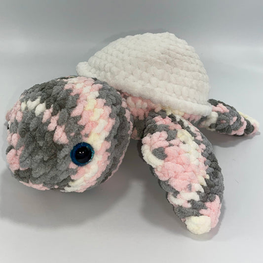 Medium Pink Grey & White Turtle