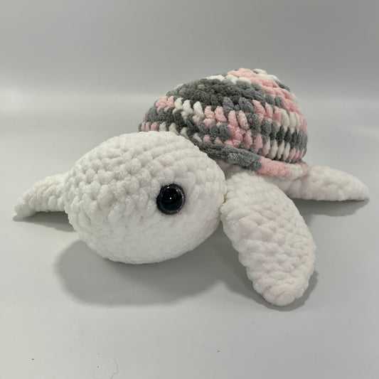 Medium White Grey & Pink Turtle